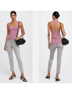 HELMUT LANG runway skinny-stretch crop ankle-zip goop fave travel jeans $245 25